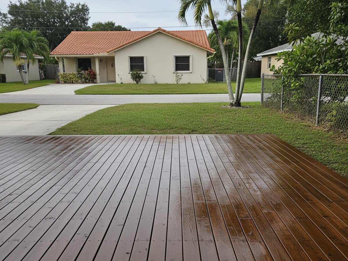 Deck Staining & Sealing completed by Quantum Deck in Deerfield Beach, FL